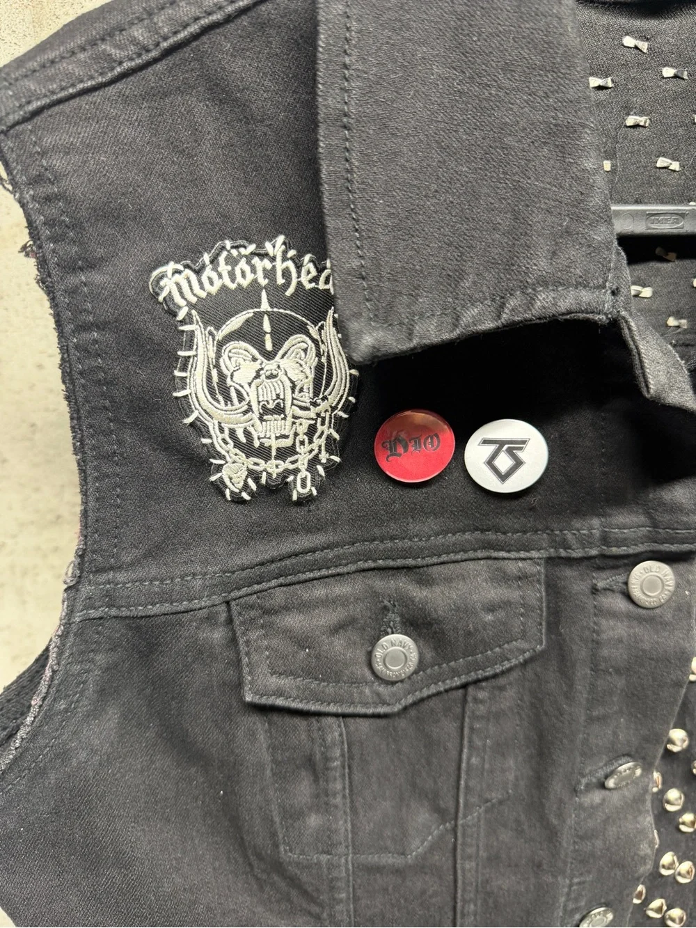 Iron Maiden Studded Black Denim Vest